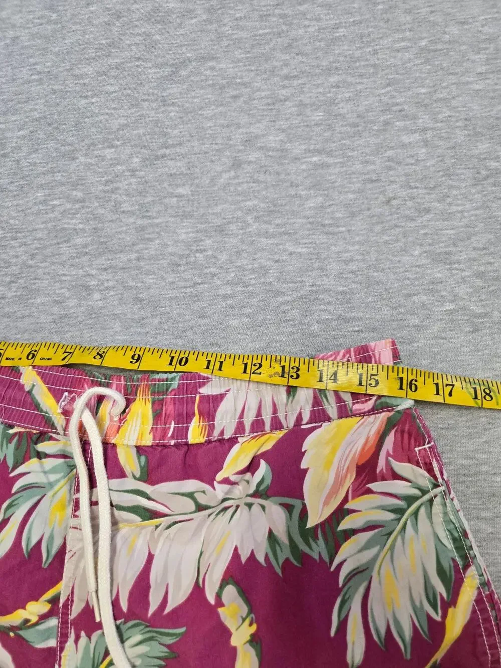 Polo Ralph Lauren Shorts Mens Medium Pink Tropical Floral Swim Trunks Hawaiian